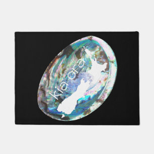 KIWI NEW ZEALAND COUNTRY MAP PAUA SHELL KIA ORA  DOORMAT