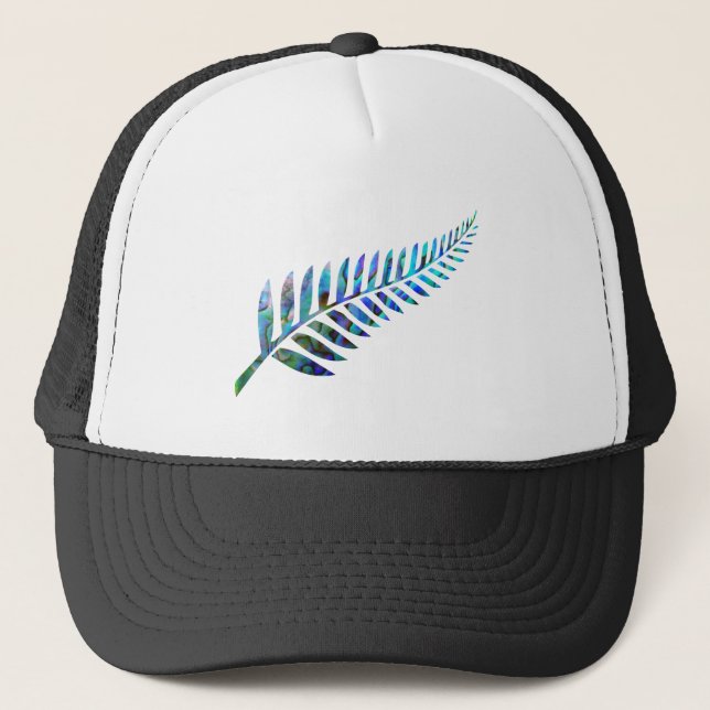 KIWI NEW ZEALAND FERN PAUA TRUCKER HAT (Front)