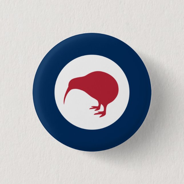 Kiwi NZ Roundel Badge 1 Inch Round Button (Front)