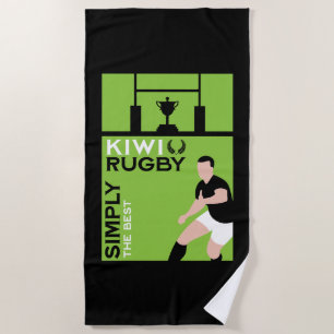 Kiwi NZ Rugby Players Art Beach Towel