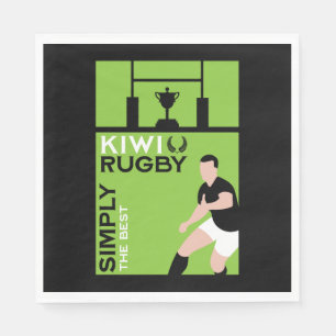Kiwi NZ Rugby Players Art Napkin