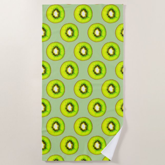 Kiwi Pattern Beach Towel (Front)