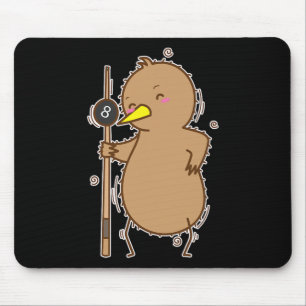 Kiwi Playing Billiards Mouse Pad
