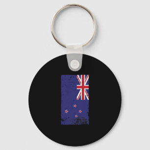 Kiwi Pride Travel Vacation New Zealand Flag  Keychain