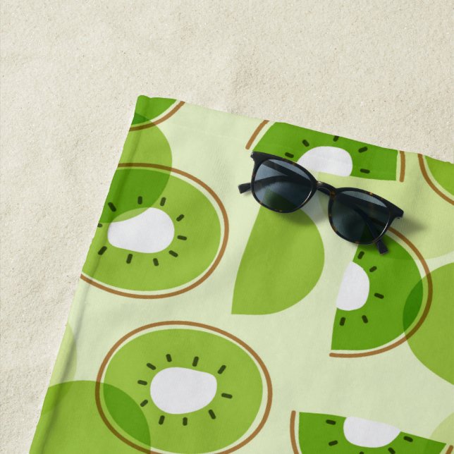 Kiwi Print Beach Towel (In Situ)