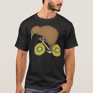 Kiwi Riding Bike With Kiwi Wheels bicycle  T-Shirt