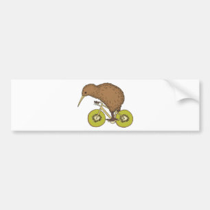Kiwi Riding Bike With Kiwi Wheels Bumper Sticker