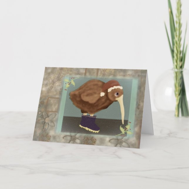Kiwi Santa Holiday Card (Front)
