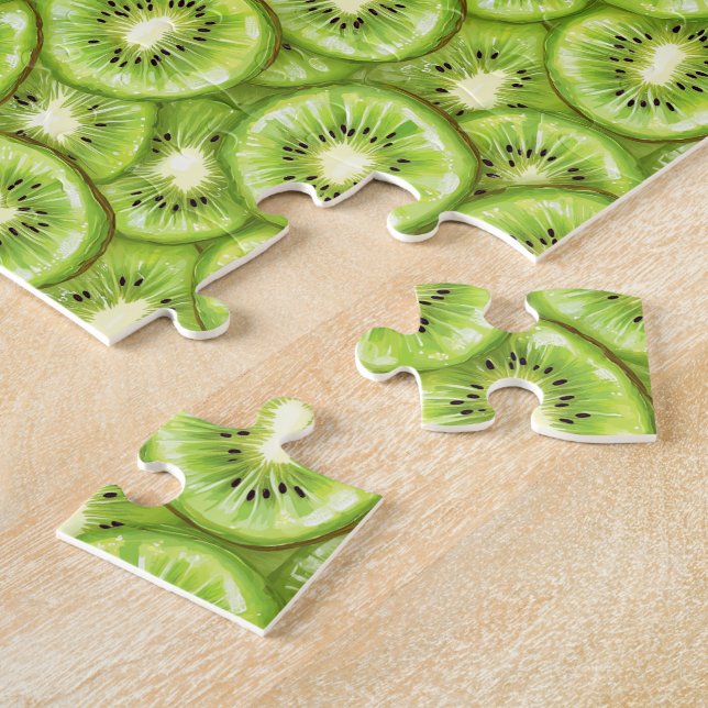 Kiwi Slice Pattern Jigsaw Puzzle (Side)