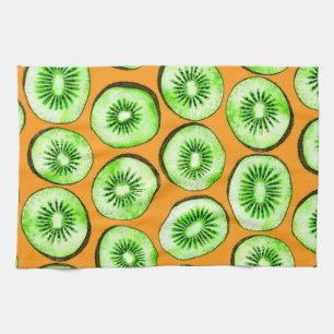 Kiwi slices kitchen towel
