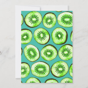 Kiwi slices on turquoise