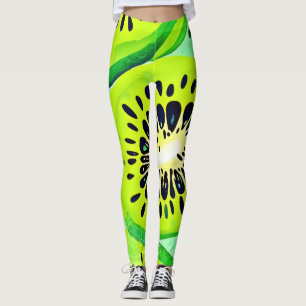 Kiwi Slices: Vibrant and Fresh Leggings