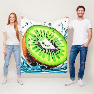 Kiwi Splash of Freshness Fleece Blanket