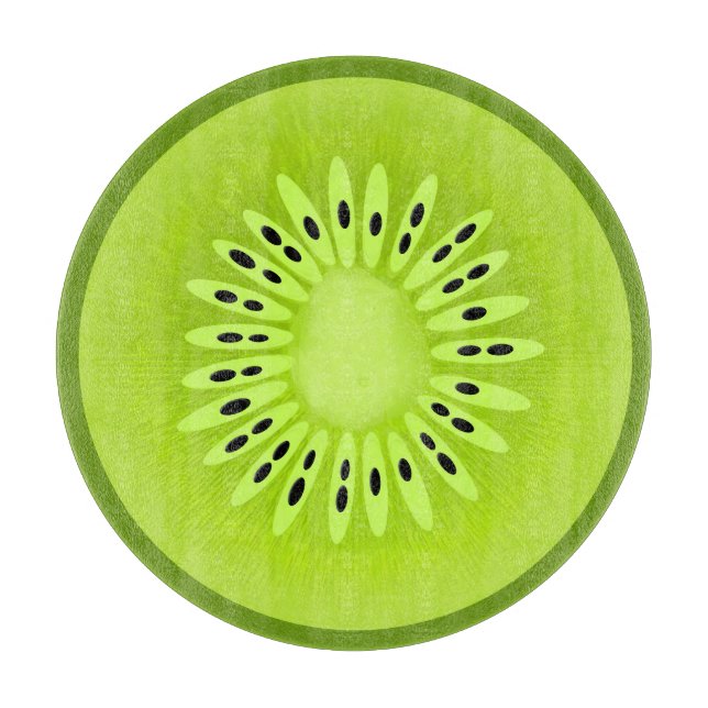 Kiwi Stylized Fruit Slice Cutting Board (Front)
