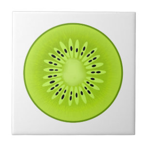 Kiwi Stylized Fruit Slice Tile