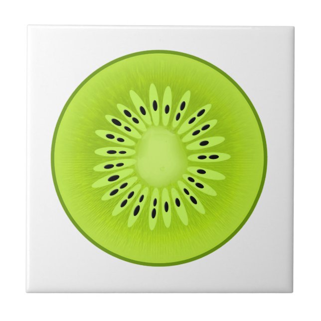 Kiwi Stylized Fruit Slice Tile (Front)