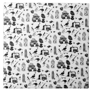 kiwi summer pattern TRANS Tile