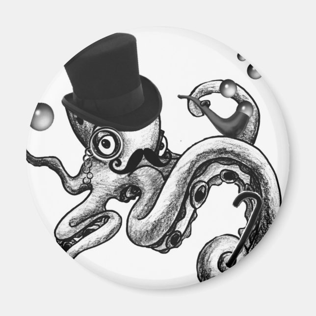 Kiwi the Fancy Octopus Magnet (Front)