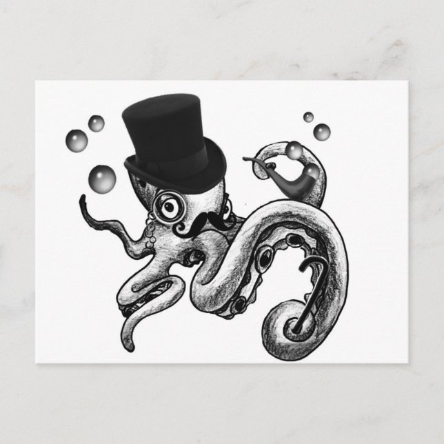 Kiwi the Fancy Octopus Postcard (Front)