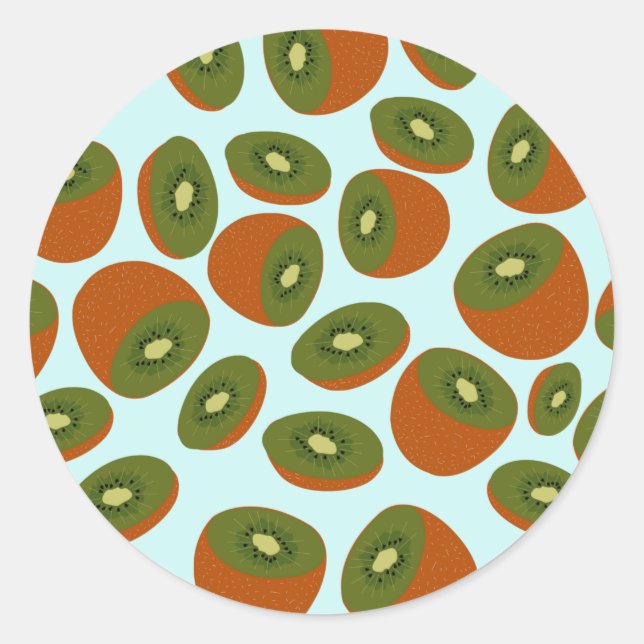 Kiwifruit Pattern Classic Round Sticker (Front)