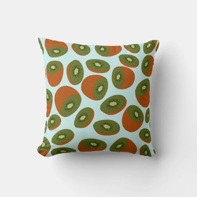 Kiwifruit Pattern Throw Pillow (Front)