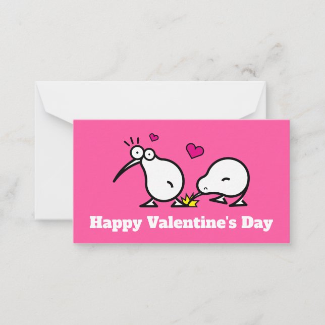 kiwiis Happy Valentine's Day Thanks Note Card (Front)