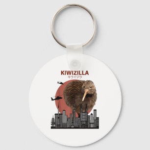 Kiwizilla Funny Kiwi _ New Zealand Bird Lovers Gif Keychain