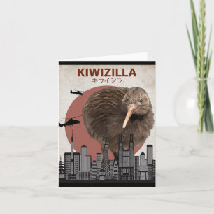Kiwizilla Funny Kiwi New Zealand Bird Lovers Gift  Card