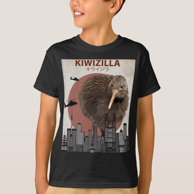 Kiwizilla Funny Kiwi New Zealand Bird Lovers Gift  T-Shirt (Front)