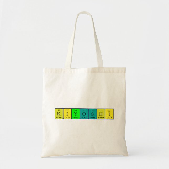 Kiyoshi periodic table name tote bag (Front)