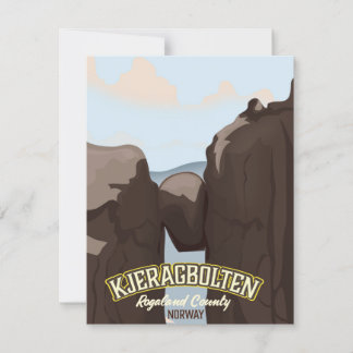 kjeragbolten Nowegian travel poster.