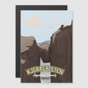 kjeragbolten Nowegian travel poster.