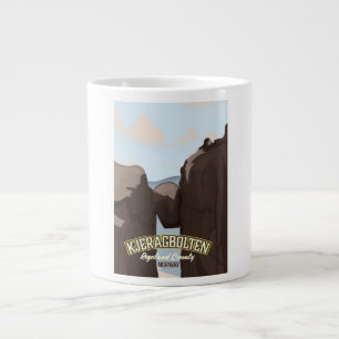 kjeragbolten Nowegian travel poster. Large Coffee Mug