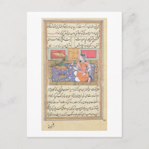 Kjujista, the Merchant's Wife, talking to a Parrot Postcard