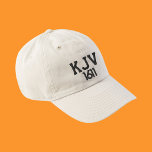 KJV 1611 Black and White Baseball Hat<br><div class="desc">A simple yet profound declaration of your love of God's preserved KJV 1611 King James Bible. Black and white.</div>
