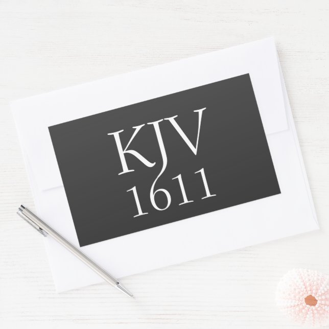 KJV 1611 Black and White Christian Sticker (Envelope)