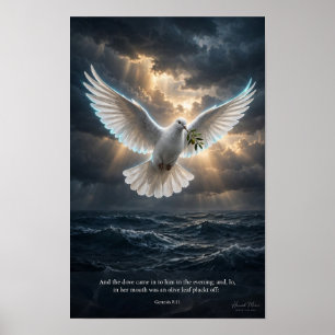 KJV Bible-Genesis 8:11 Dove of Hope Poster