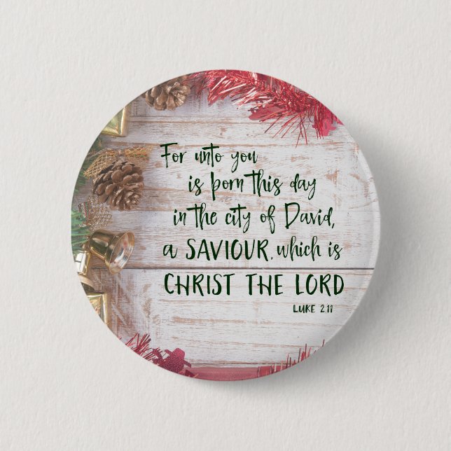 KJV Bible Verse Christmas 2 Inch Round Button (Front)
