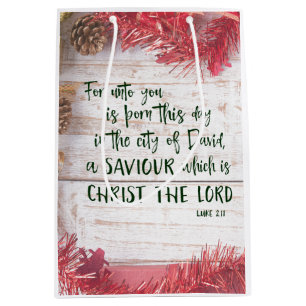 KJV Bible Verse Christmas Medium Gift Bag
