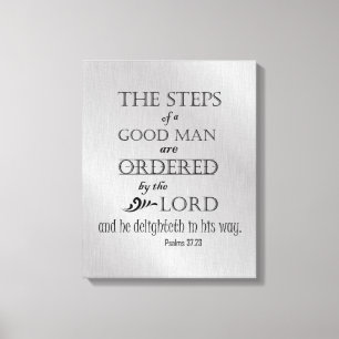 KJV Bible Verse: Steps of a Good Man Canvas Print