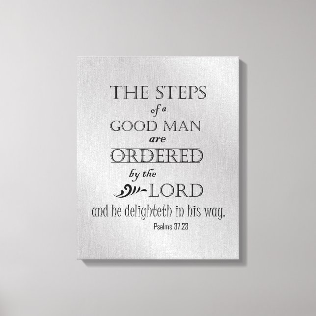 KJV Bible Verse: Steps of a Good Man Canvas Print (Front)
