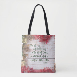 KJV Christmas Bible Verse Tote Bag