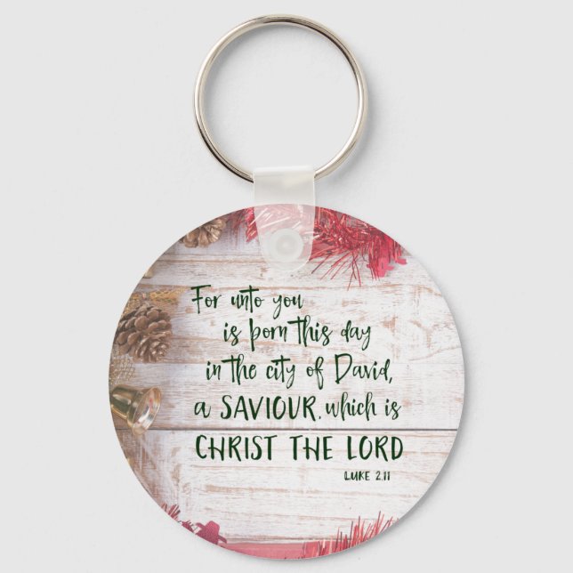 KJV Luke Bible Verse Christmas  Keychain (Front)