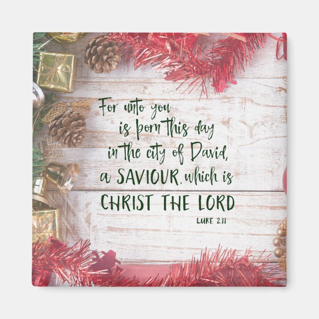 KJV Luke Bible Verse Christmas  Magnet (Front)
