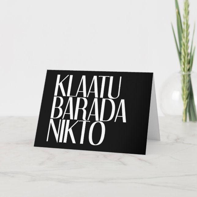 KLAATU BARADA NIKTO CARD (Front)