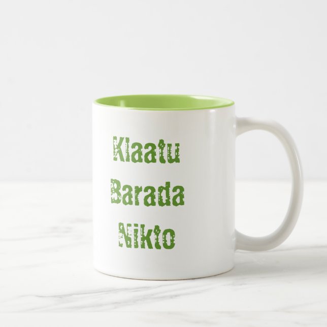 Klaatu Barada Nikto Two-Tone Coffee Mug (Right)