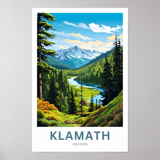 Klamath Oregon Travel Print (Front)