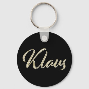 Klaus Name whitegold Button Schlüsselanhänger Keychain