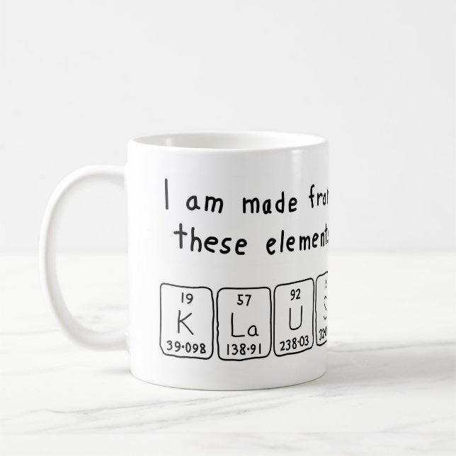 Klaus periodic table name mug (Left)