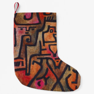 Klee Abstract Forest Expressionist Modern Art Small Christmas Stocking